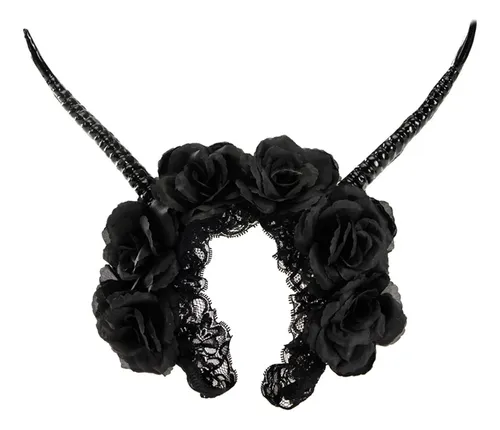 Diadema De Fiesta Rosa Rosa Con Cuerno De Antílope Para Cosp