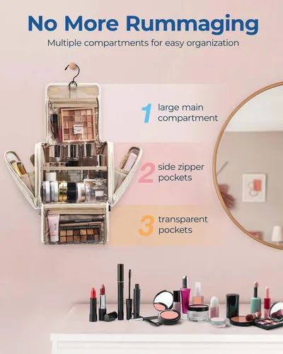 Bagsmart Neceser De Viaje Para Maquillaje Con Gancho Para Co