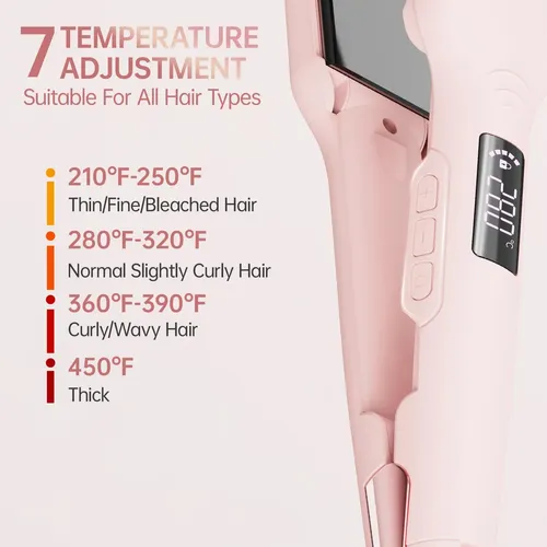 Plancha De Pelo Keflare De 4,3 Cm, 7 Temperaturas, Doble Vol