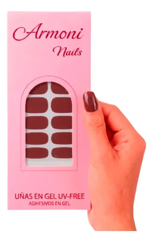 Stickers De Uñas Gel X16 Adhesivas Con Diseño Sin Lámpara Uv