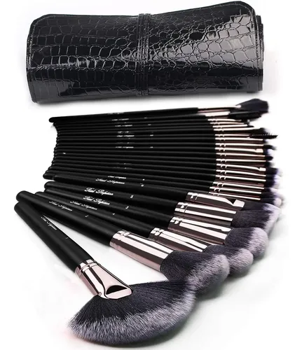 Juego De Brochas De Maquillaje Juego De Brochas De De 24 De Negro.