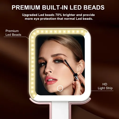 Espejo De Maquillaje Mocado De Viaje Con Aumento 10x/1x Y Lu