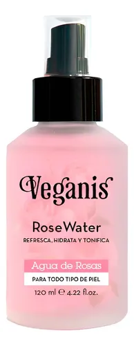Agua De Rosas Veganis Refresca Hidrata Y Tonifica 120ml