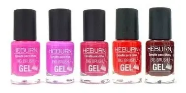 Kit 5 Esmaltes Uñas Heburn Gel Sin Cabina Manicuría Manos