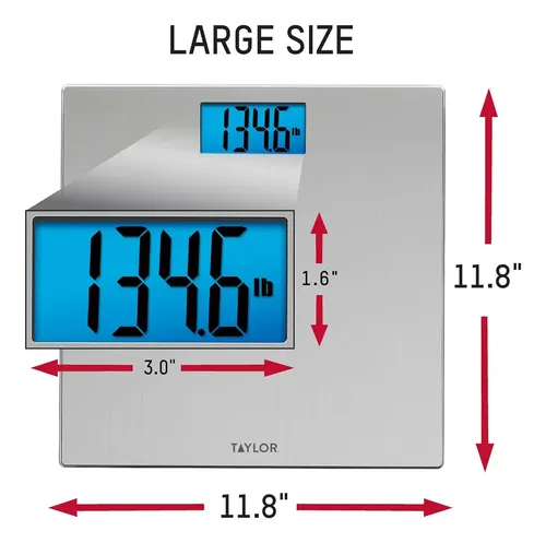 Balanza Digital Taylor de Vidrio y Acero Inoxidable de 181 kg