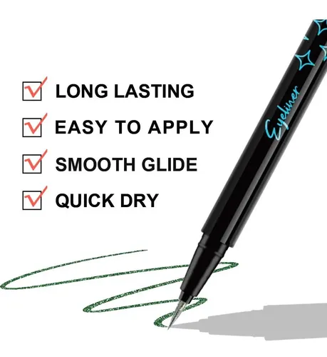 Delineador Líquido Glitter Esmeralda Evpct 1u