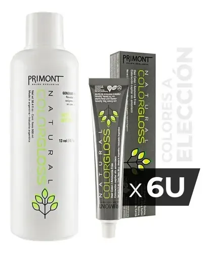 Tintura tono sobre tono Primont Natural Color Gloss sin amoníaco con activador