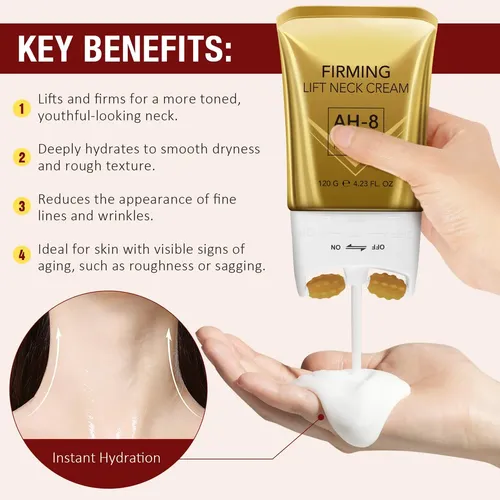 Neck Firming Cream With Roller, Collagen Peptide Anti Aging 4.23 Fl Oz (pack Of 1)