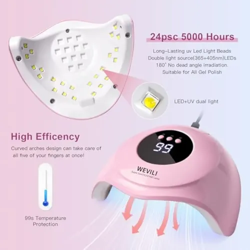 Lámpara De Uñas Led Uv, Secadora De Uñas De 72 W