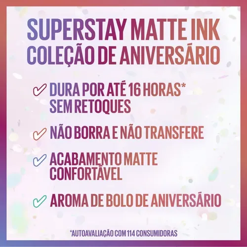 Labial Líquido Maybelline Super Stay Matte Ink 5ml Party Goer 410 Mate