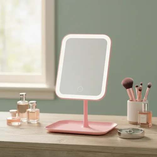 Espejo Maquillaje Led Con Luz Y Organizador Mesa Usb