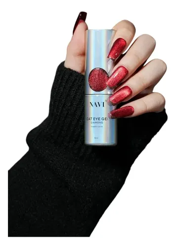 Esmalte Semi Permanente Navi Ojo De Gato 9d 15ml Color Rojo