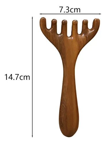 W Pente De Masaje Meridiano Con Cabeza De Madera Natural Gl