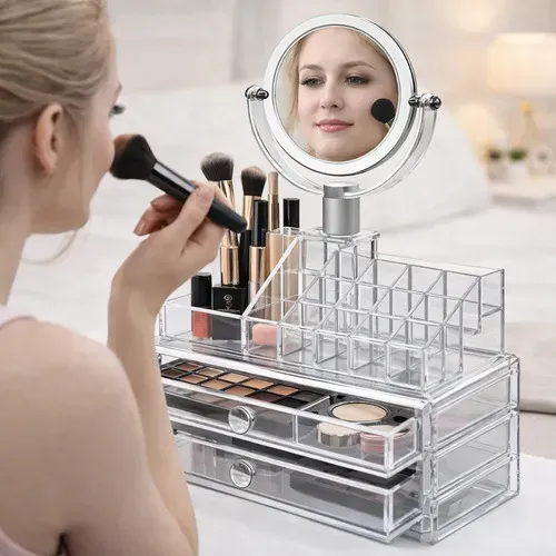 Organizador Maquillaje Acrílico Cajones Porta Cosméticos