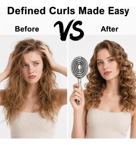 Cepillo Desenredante Anti Frizz Con Cerdas Mixtas Cabello