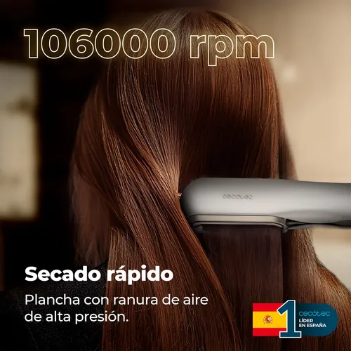 Plancha Y Secador Cecotec Airlisse 2 En 1 Anti Frizz Champag