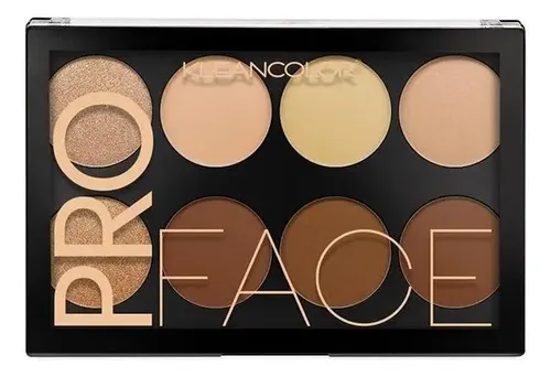Paleta Iluminador Contorno Polvo KleanColor Pro Face 8 Tonos Vegan
