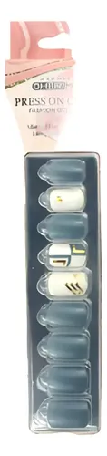 Tips Uñas Autoadhesivas Cuadradas Cherimoya Brillantes 30 Unidades