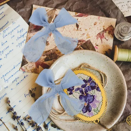 Cinta De Poliéster Para Flores Y Cabello Multifunción Azul Claro