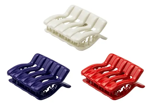 Broches De Pelo Rayados Con Dientes Varios Colores Bag X12 U