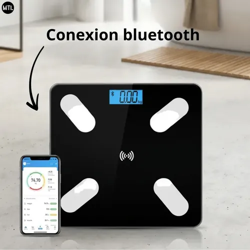 Balanza Digital Baño Bluetooth 180kg Vidrio Encendido Autom