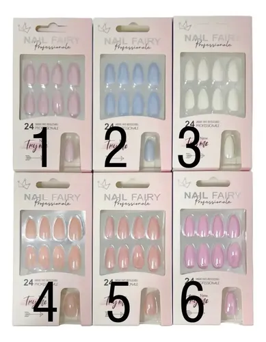 Uñas Postizas Autoadhesivas Almendras Efecto Aurora Mujer 3 Liso
