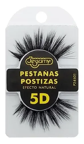 Pestañas Postizas 5D Jessamy Modelo P24500 Color Negro Sintético