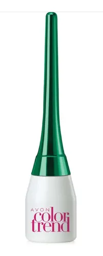 Color Trend De Avon Delineador Liquido Tono Negro Matte Acabado Metálico Color Verde Metálico