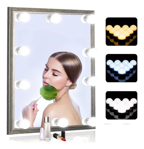 Espejo De Vanity Siccoo Luces Led 10 Bombillas Para Maquilla