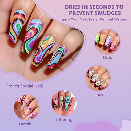 Set 10 Colores Glitter Para Uñas 3d Con Doble Punta