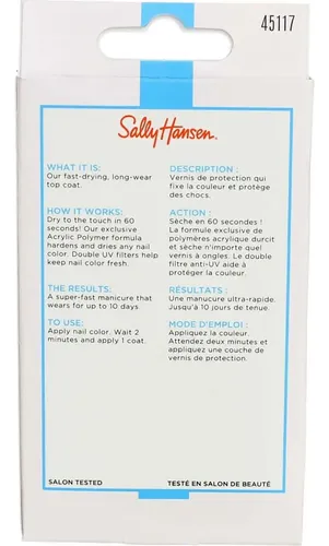 Sally Hansen Insta-dri Topcoat Claro 2 Piezas 13.3ml