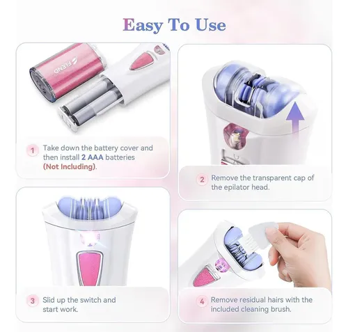 Depiladora Facial Beauzmo Pink 9 Pinzas Led Usb