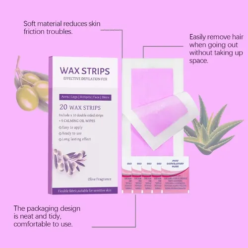 1 Caja De Tiras De Cera Depilatoria Para Rostro Y Cuerpo, Rá