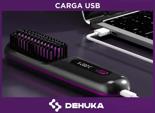 Peine Alisador Eléctrico Dehuka Portátil Inalámbrico Cerámico Con Pantalla Lcd Tipo C