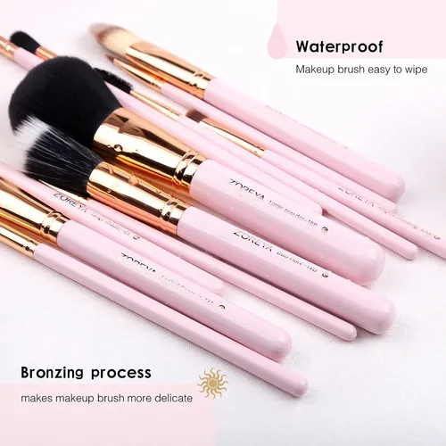 Set De Brochas De Maquillaje Z’oreya 12 Unidades Rosa