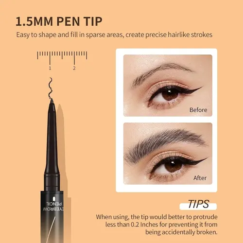 Music Flower Boli Doble Extremo Cejas 4 Micro Brochas Negro