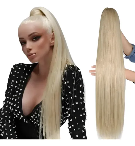 Extension Pelo Lacio Cola Caballo Con Cinta Rubio #613 Lfme