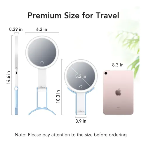 Espejo De Maquillaje Litbear Con Luz 10x 1x Azul