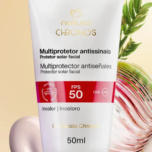 Multiprotector Antiseñales Natura Fps 50 Chronos Derma Reduce Arrugas Y Reafirma La Piel 50ml