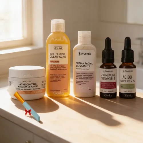 Kit Skincare Piel Anti Acne Grasa Sebo X5 Productos Arvensis
