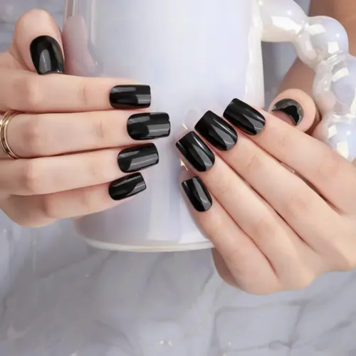 Tiras De Uñas de Gel Premium 22u Autoadhesivas – No Necesitan Lámpara Uv – Negro