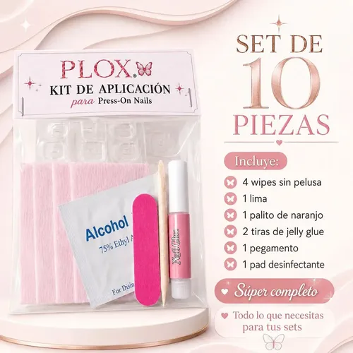 Kit X10 Pcs Aplicación Para Press On Uñas Postizas Pegamento Kit Aplicación Uñas