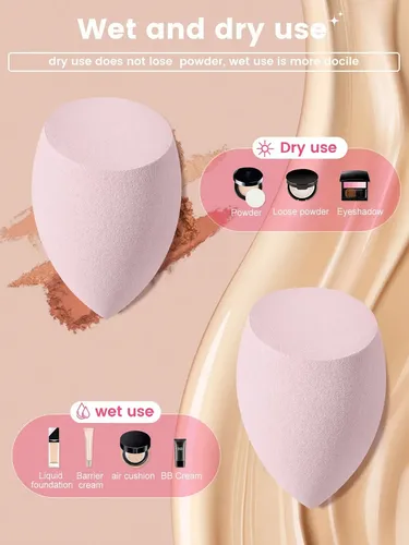 Esponjas Y Borlas Triangulares Para Maquillaje Líquido Y Pol