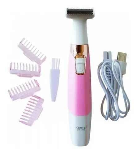 S Depiladora Eléctrica Recargable Kemei Pink Km-1900 For F