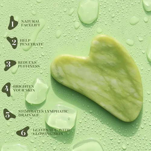 Set Rodillo Jade Y Gua Sha Facial Antirrojeces