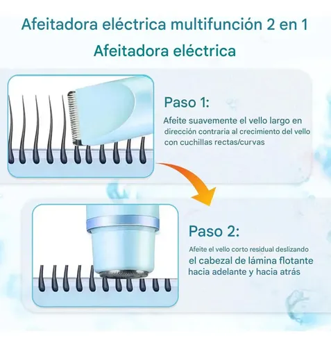 Depiladora Eléctrica Femenina Doble Cabezal 2en1