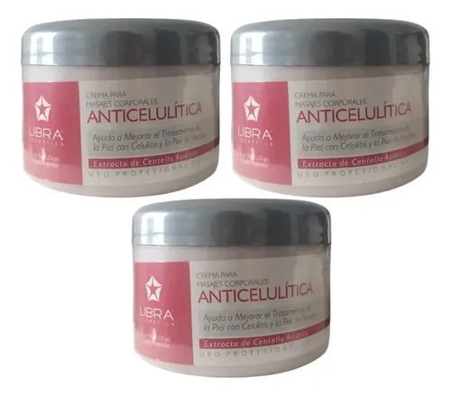 3 Crema Para Masajes Anticelulitica 250gr. – Libra Cosmetica Fragancia Suave