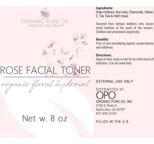 Tónico Facial De Rosas En Spray 8 Oz Con Aloe Y Hamamelis