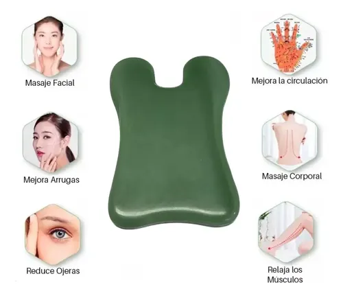Guasha Masajeador Piedra Cristal Jade X 3 Unidades