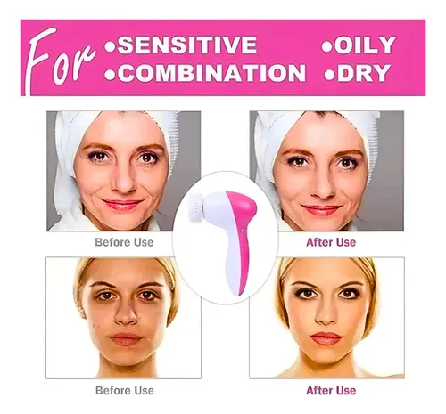 Cepillo Facial Limpieza Profunda 5 En1 Masajeador Exfoliante